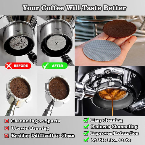 Espresso Puck Screen, 51mm Reusable Mesh Coffee Filter for Espresso Portafilter, 1.7mm Thickness