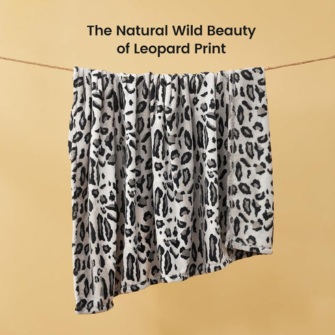 Cozy 90"*90" Bliss Leopard Print Fuzzy Throw Blanket for Bed & Couch, Thick Soft Warm Fleece Blankets for Room Decor