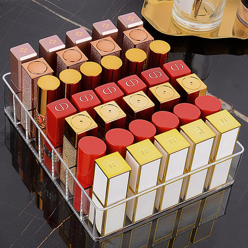 JessLab Eyeshadow Palette Makeup Organizer, Acrylic 7-Section Divided Storage for Bathroom Vanity Countertop,