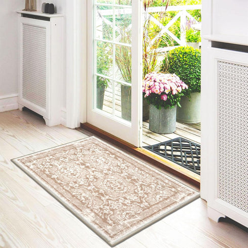 Vaukki Vintage Shaggy Hallway Runner Rug, Non Slip Washable Entryway Mat for Bathroom and Bedroom