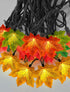 13.6FT 35 Bulbs Fall String Lights Maple Leaf Lights, Outdoor String Lights Plug in with Multicolor Maple Leaf