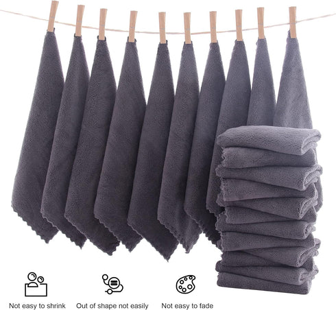 Set 12 12 inches 24 Pack MOONQUEEN Ultra Soft Premium Washcloths - x - - Quick Drying - Highly Absorbent Coral Velvet