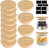 Oui Bamboo Wood Yogurt Jar Lids - 12 Pcs, Leak Proof, Equipped