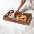 16x12x2.5 Countertop Mela Artisans Orchid Design Wooden Decorative Tray with Handles | Mango Wood Ottoman Tray |
