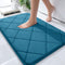 OLANLY Memory Foam Bath Mat 30x20, Ultra Soft Absorbent Bathroom Rug, Machine Washable Peacock Blue