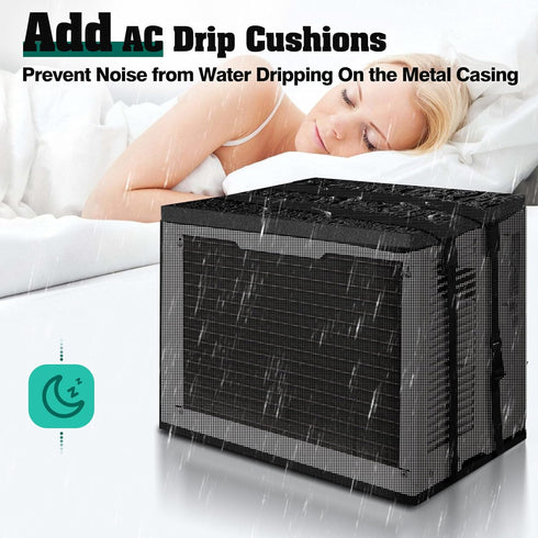 Waterproof Window Air Conditioner Cover for Outside, Detachable Drip Cushions, All Seasons AC Protection
