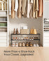 2-Tier 12-15 11.8 36.2 14.6 Inches, ULSA12BK SONGMICS Shoe Rack, Shoe Organizer, Metal Storage Shelf, Upright or Upside