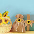 Syhood 12 Pieces Sunflower Burlap Bow 3 Inch, Summer Artificial Handmade Wreath Bow for Crafts Home Decoration