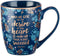 Christian Art Gifts Blue Bible Verse Mug, Floral Faith Ceramic Coffee Mug w/Gold Trim & Psalm 20:4