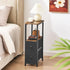 DALEMHOME 2 HKET1200BR End Table, Narrow Side Table with Fabric Drawers, Slim Nightstand, Small Bedside Table