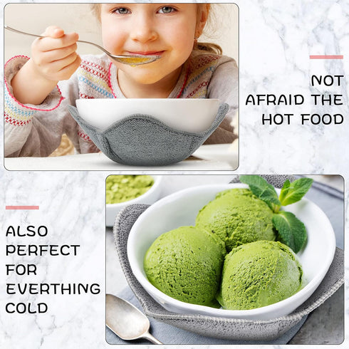 8 Pieces Microwave Safe Bowl Holders, Pot Holder for Hot Soup, Food, Meals (Red, Grey)