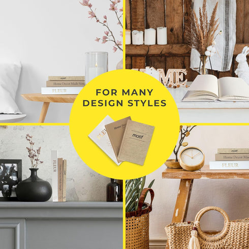 Generic 3 Set Little Yellow Tulips Book Decor - Stacked Book Decorations for Living Room - of Decorative Books