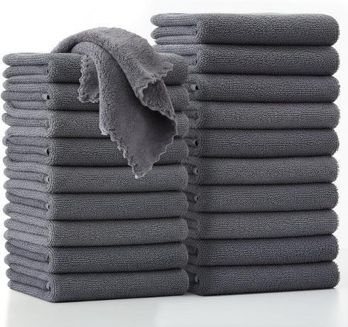 20 Pack Kitchen Towels and Dishcloths Sets, 12 X 12 Inches, Absorbent