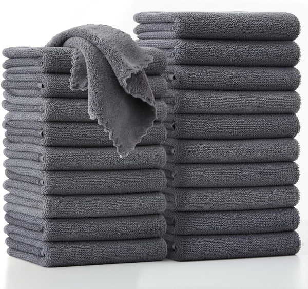 20 Pack Kitchen Towels and Dishcloths Sets, 12 X 12 Inches, Absorbent