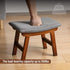 Bamboo Footrest Ottoman with Gray Cushion and Brown Legs - Small Size