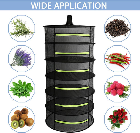 2 6 Tanzfrosch PCS Herb Drying Rack Layers Mesh Hanging with Zipper Opening, Herb Dry Net for Drying Herb Plant Bud