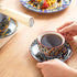 8.5 oz Set, Set 6, Henten Home Cappuccino Cup and Saucers Ceramic Coffee Cup of Bohemian Cup for Latte, Tea, Hot Cocoa