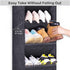 SLEEPING LAMB Over The Door Shoe Organizer with Large Deep Pockets, Narrow Rack for Hanging Boots Storage, Black