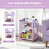 19in 3-Tier 3 ECOLOVI Kids Nightstand High for Floor Beds, Metal Small Bedside Table with Adjustable Storage Shelf