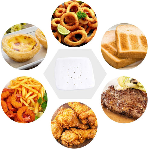 Air Fryer Parchment Paper Liners, 100Pcs Compatible with XXXL Air Fryer (10"×10") for 6.8QT/7.6QT/8.5QT/9.5QT or Bigger