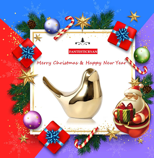 FANTESTICRYAN Small Birds Statues Gold Figurine Decorative Ornaments for Home Decor Living Room Bedroom Office Desktop