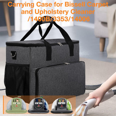 Carrying Case for Bissell Carpet and Upholstery Cleaner 1400B/3353, Storage Bag with Removable Divider