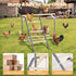 PETSFIT Chicken Perch for Coop-Solid Wood and Rustproof Iron Roosting Bar with Swing - Ideal for Backyard Poultry
