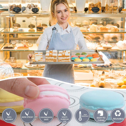 HOTPOP Piping Bags and Tips Set for Macarons - 17-Piece Baking Supplies Kit, Reusable Silicone Pastry Bags