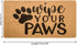 Wipe Your Paws Welcome Outdoor Indoor Door Mat, Nonslip Coir Doormat for Dog Lovers New Home Gift