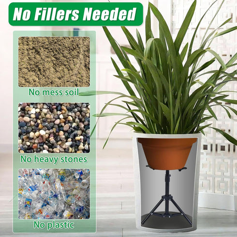 UYEDUJZ 12-22" (4.3-8.6" Adjustable Plant Risers for Inside Pots, Rise Planter Inserts for Large Pots, Planter Lift