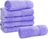 Cleanbear Wash Cloths - Large Cotton Facecloths, 6 Ultra-Soft Washcloths for Bathroom and Guestroom (Lavender)