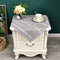 NEWISHER Rustic Farmhouse Embroidered Small Square Tablecloth Jacquard Striped Table Cloth Linen