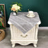 NEWISHER Rustic Farmhouse Embroidered Small Square Tablecloth Jacquard Striped Table Cloth Linen