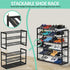 Closet, 3 32.5inch 12-15 Jripae Bamboo Shoe Rack for Tier Longer Shoe Organizer Shelf Holder Storage Pairs Stackable