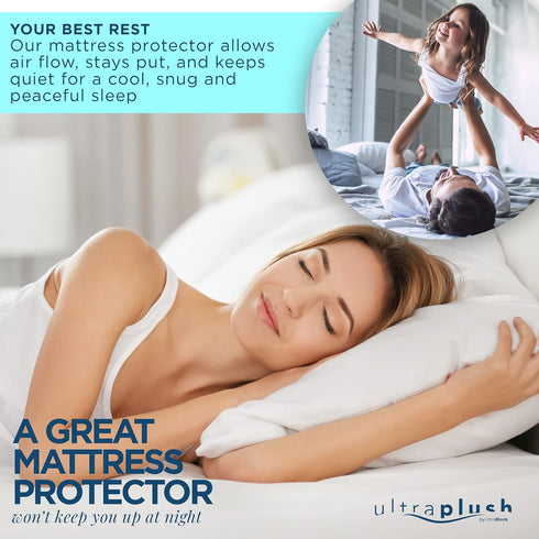 UltraPlush King Waterproof Mattress Protector, Bedwetting Bed Cover
