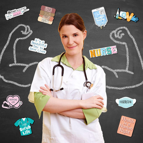 12 Nezyo Pcs Nurse Refrigerator Magnets, Funny Nursing Magnetic Stickers, Cute Medical Student Essentials, Decorative