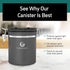 Coffee Gator Coffee Canister, 22oz, Airtight Stainless Steel Kitchen Food Storage Container, Silver, with Date Tracker