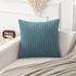 Pack 2 22x22 Inch, Kevin Textile Soft Corduroy Throw Pillow Covers of Plush Striped Decorative Square Cushion Covers