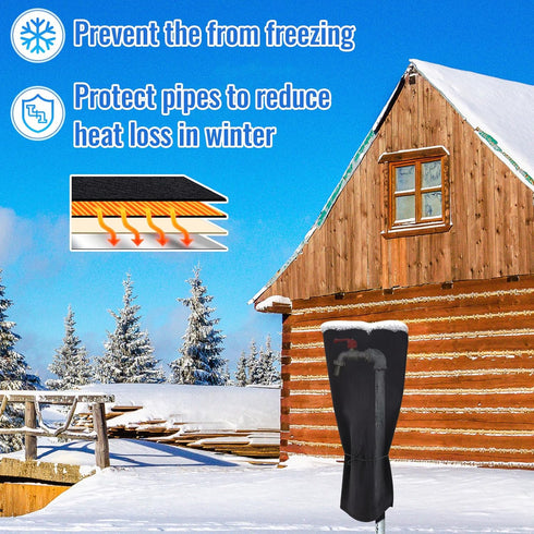 Glooglitter 1 25" x10 Pcs L W Electric Heated Outdoor Faucet Cover for Winter Freeze Protection Heating Hose Bib Covers