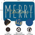 ONWAY Merry Christmas Doormat 17.5 x 29 Inch Blue Gold Low-Profile Indoor/Outdoor Seasonal Floor Rug
