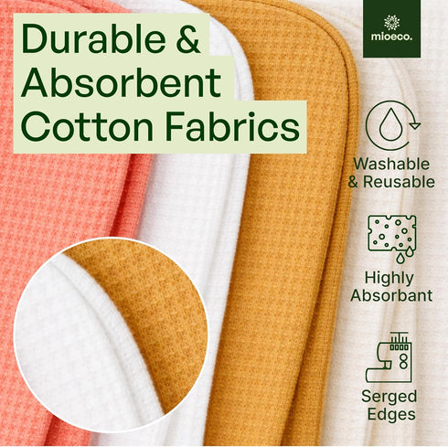 24 Pack mioeco Multicolored Reusable Paper Towels - Nature Friendly - Organic Cotton Alternative - Thick, Strong