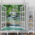 Baocicco Nature Landscape Shower Curtain, Summer Forest River Waterfall Lake Scenery, Waterproof Fabric 72x72 Inches