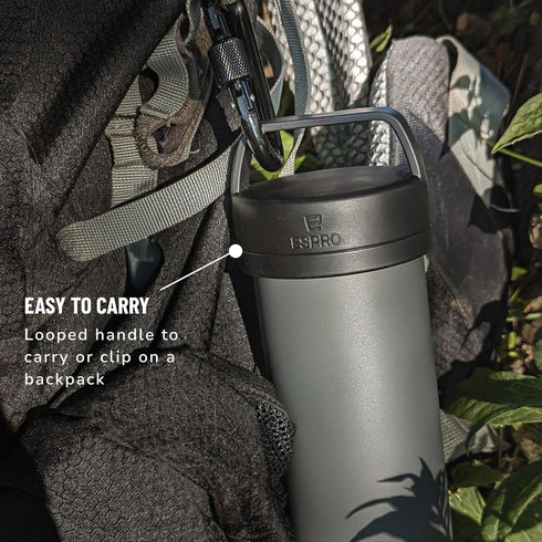 P0 16 ESPRO Ultralight French Press Coffee Maker for Travel, Vacuum Insulated Stainless Steel, Ounces, Matte Meteorite