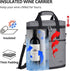 Tirrinia Insulated Wine Gift Carrier - 3 Bottle Travel Cooler Tote Bag with Handle, Grey