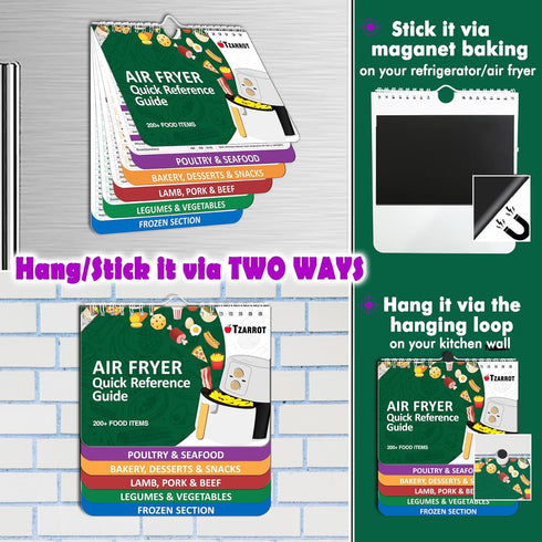 Air Fryer Cheat Sheet Magnets Cooking Guide - Over 200 Foods, Air Fryer Cooking Times Chart, Instant Air Fryer