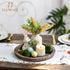 Hanobe Rustic Wooden Serving Tray, Round Decorative Butler Tray for Home Decor Centerpiece