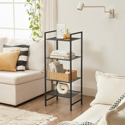 4-Tier UBSC034B01 SONGMICS Storage Rack, Bathroom Shelf, Extendable Plant Stand with Adjustable Shelf, for Bathroom