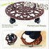 1 Packs 14 Inch Rolling Plant Stand with Wheels Metal Plant Caddy with Wheels Heavy Duty Round Plant Stand Indoor Iron