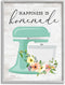 Stupell Industries Happiness is Homemade Floral Kitchen Stand Mixer Wall Art, 11 x 14, Multi-Color, Gray Framed