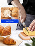 2 Pack Stainless Steel Butter Spreader Knife, White Porcelain Handle, Cheese Butter Knives for Kitchen
